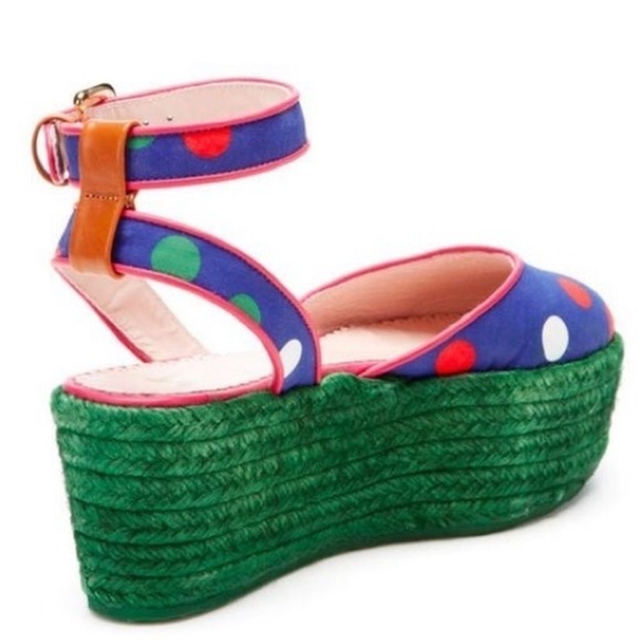 M Missoni Polka Dot Espadrilles Platform Sandals - Picture 2 of 14